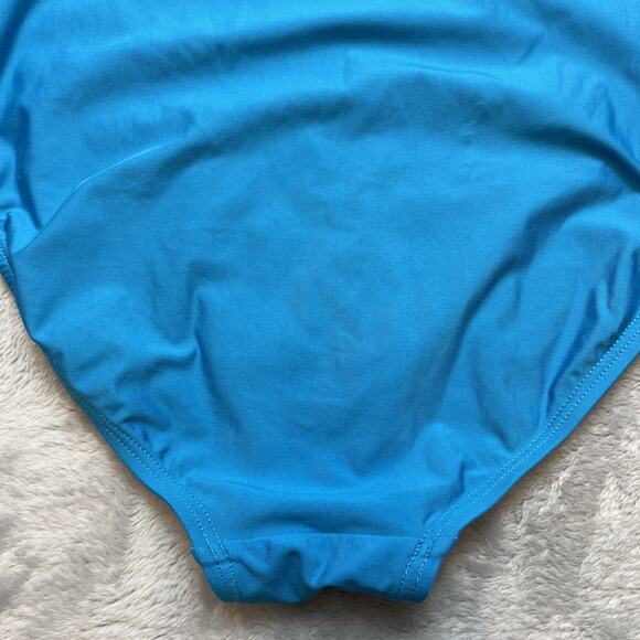 Calvin Klein One Piece Swimsuit Womens 8 Turquoise Starburst Slimming Resort - Picture 7 of 8